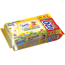 Lara Мокри кърпи с лайка 120броя