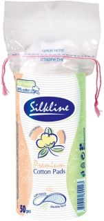 SILKLINE ДИСК ЗА ГРИМ 50бр  ТАМПОНИ ЛИЦЕ ГРИМ