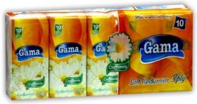 Gama Soft Трипластови носни кърпи с аромат на лайка (10бр в стек)