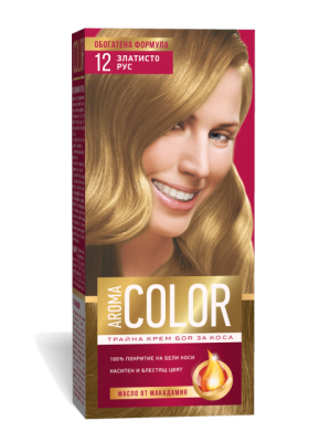БОЯ ЗА КОСА AROMA COLOR № 12 ЗЛАТИСТО РУС