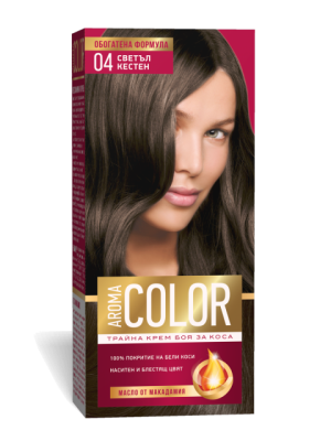 БОЯ ЗА КОСА AROMA COLOR № 04 СВЕТЪЛ КЕСТЕН