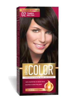 БОЯ ЗА КОСА AROMA COLOR № 02 ТЪМЕН КЕСТЕН