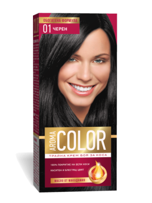 БОЯ ЗА КОСА AROMA COLOR № 01 ЧЕРЕН
