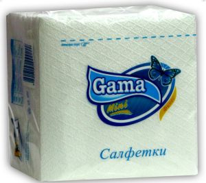 Gama Еднопластови целулозни салфетки 25/25см 