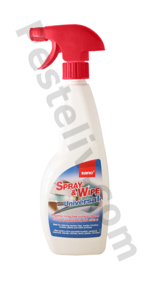 SANO SPRAY&WIPE UNIVERSAL ПРЪСКАЙ И БЪРШИ ЗА ПОЧИСТВАНЕ НА ВСЯКАКВИ ПОВЪРХНОСТИ 750мл