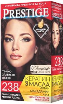 Vip's Prestige Устойчива крем-боя за коса №238 Тъмно златисто кафяв