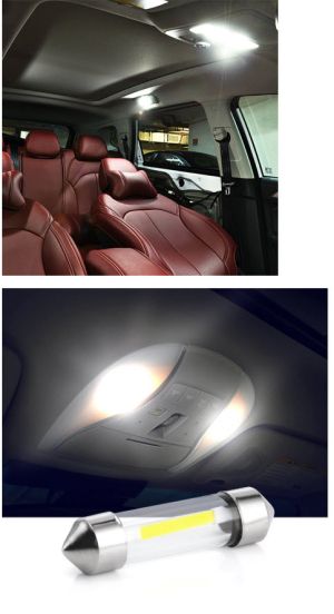 Комплект 2 броя диодни Led , лед крушки за интериор,осветление номер на кола 239, 272, C5W, C10W, SV8.5 фасонка