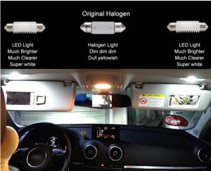 Комплект 2 броя диодни Led , лед крушки за интериор,осветление номер на кола 239, 272, C5W, C10W, SV8.5 фасонка