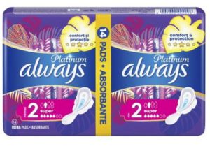 ALWAYS PLATINUM ULTRA SUPER PLUS ДАМСКИ ПРЕВРЪЗКИ 14бр