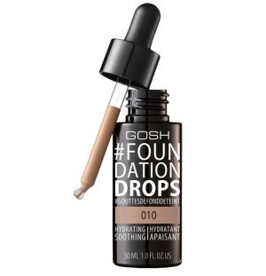 Gosh Foundation Drops 010 Tan Течен хидратиращ фон дьо тен с капкомер 30 мл