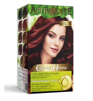 Afrodita Color Henna Оцветяваща къна №3 Тъмен Махагон  САМО ПО ЗАЯВКА, ЗАРЕЖДАНЕ 1 ПЪТ СЕДМИЧНО  В ПЕТЪК
