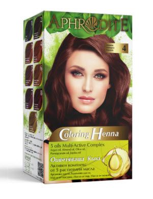 Afrodita Color Henna Оцветяваща къна №4 Махагон  САМО ПО ЗАЯВКА, ЗАРЕЖДАНЕ 1 ПЪТ МЕСЕЧНО ОКОЛО 15-ТО ЧИСЛО