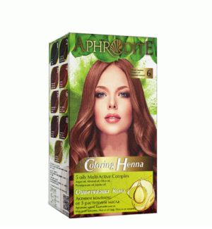 Afrodita Color Henna Оцветяваща къна №6 Медно Червена  САМО ПО ЗАЯВКА, ЗАРЕЖДАНЕ 1 ПЪТ МЕСЕЧНО ОКОЛО 15-ТО ЧИСЛО