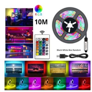 10M USB 2835 LED лента RGB Дистанционно управление Светлини Гъвкава лента за лампа Лента Телевизор Настолен екран Диодна лента за задно осветление