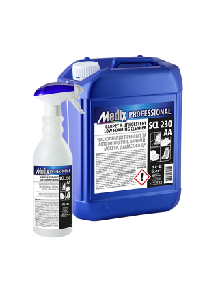 Medix Professional  CARPET & UPHOLSTERY LOW FOAMING CLEANER SCL 230 AA Нископенлив препарат за автотапицерии, килими, мокети, дамаски и др. 5 л.  само по заявка 2бр