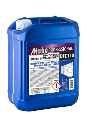 Medix Professional CONCENTRATED LAUNDRY DETERGENT WHITE DFC 110 Концентриран течен перилен препарат за бели тъкани 5 л.