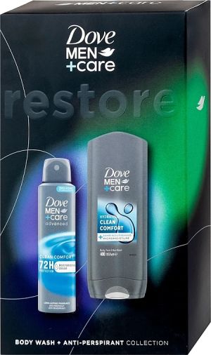 Dove Men Restore + Care комплект set gift Sower gel Clean Comfort 250ml + Deo Clean 150 ml