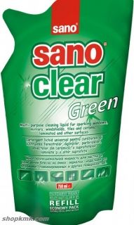 SANO CLEAR ПРЕПАРАТ ЗА ПОЧИСТВАНЕ НА ПРОЗОРЦИ,ОГЛЕДАЛА,ПОРЦЕЛАН,КЕРАМИКА,ЕМАЙЛ И ДР. 750ml