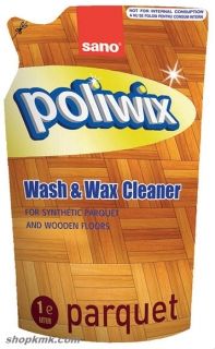 SANO POLIWIX WASH&WAX CLEAN ЗА ЛАМИНИРАНИ И ЛАКИРАНИ ПАРКЕТИ 1L